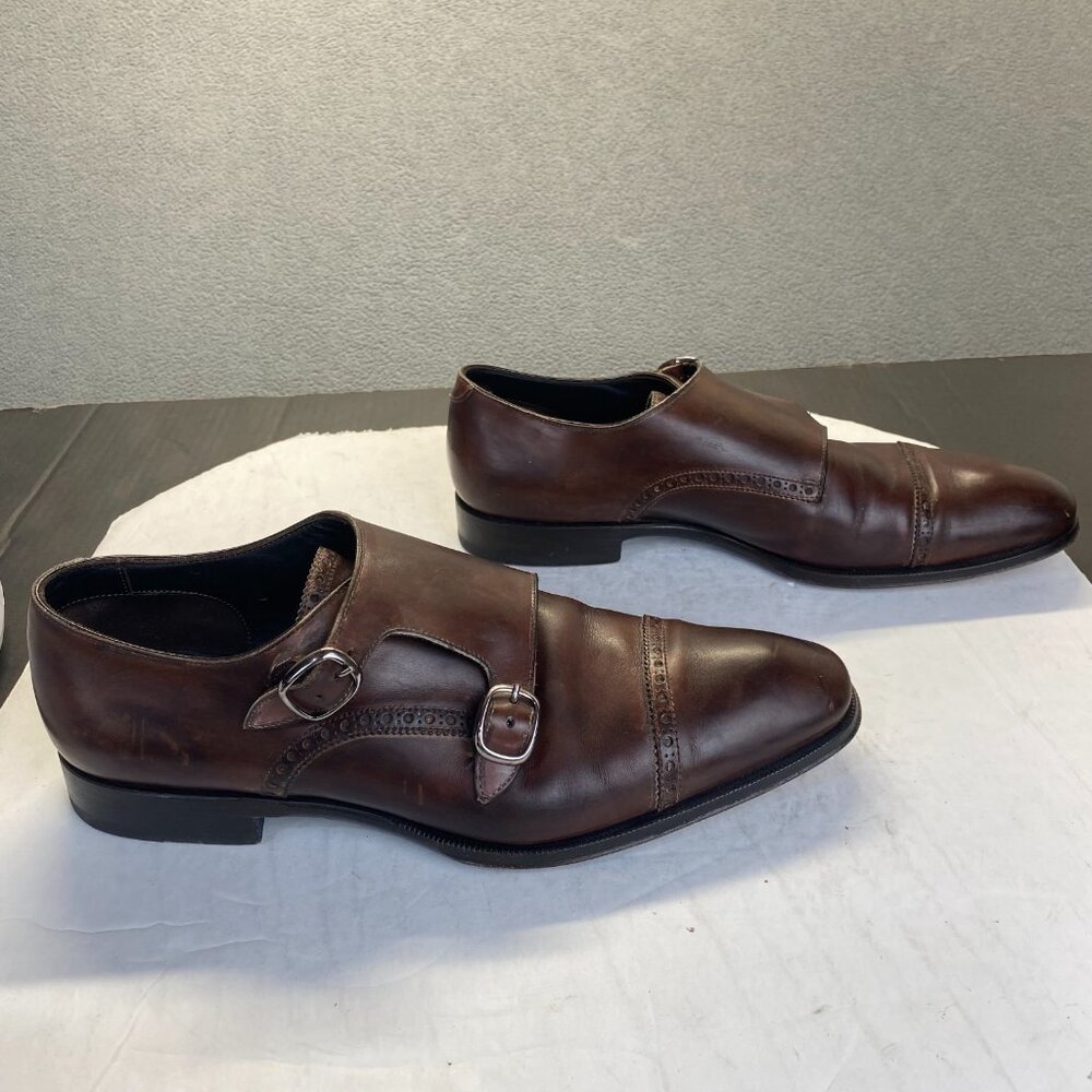 Franceschetti Pebble Leather Double Monk Strap Captoe Size 42 X  EU